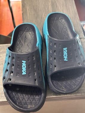 Hoka Navy and Teal Slide Sandals - Men's/Women's Casual Slides
